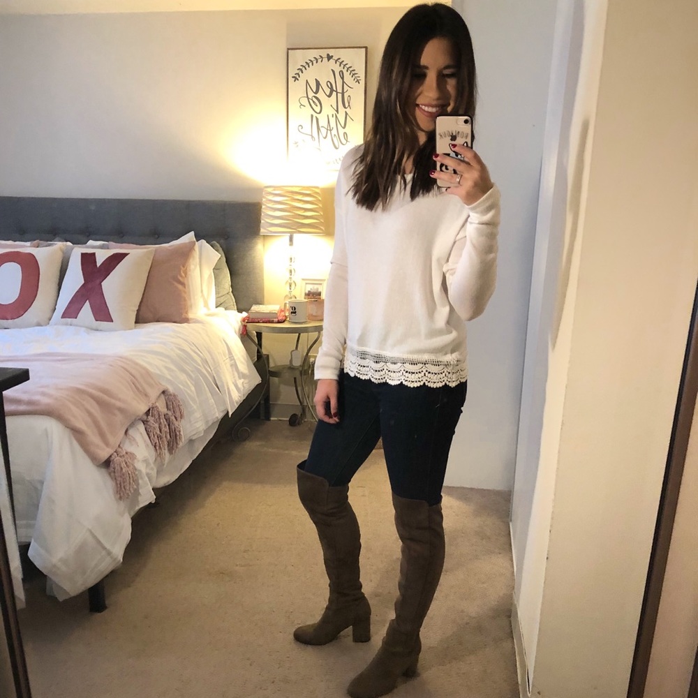 White thin sweater